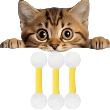 Robust tuggleksak för kattbitar med kattmynta, mjuka interaktiva sparkpinnar för innekatter (gul, 3 st)