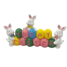 Décoration de table de Pâques : figurine de lapin en résine, centre de table idéal pour les fêtes de fin d'année à la maison, style C