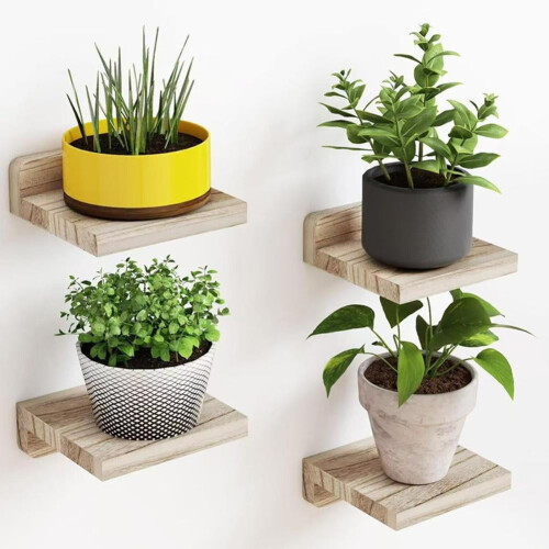 Houten wandvitrineset (4 stuks) 1
