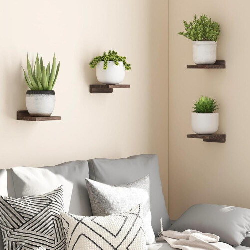 Houten wandvitrineset (4 stuks) 2