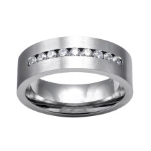 Ensemble de bagues personnalisées pour couples, plaquées or, assorties pour fiançailles/mariage/promesse, avec zircons – Compatible avec #03Men,7