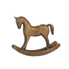 Cheval à bascule en bois sculpté à la main, style classique vintage, statue décorative pour le salon