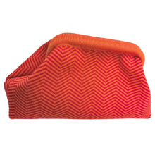 Dámska pletená kabelka Clutch, malá pruhovaná kabelka, tkaná taška pre ženy (červená, ružová) Clutch kabelka (E)