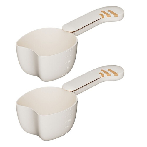 2Pcs Kitchen Cute Cat Shape Plastic Rice Measuring for Scooping Rice, Dry, Liquid Ingredient