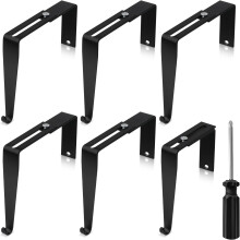 6-Pack Adjustable Cubicle Hangers, Universal Panel Wall Metal Door Hooks for Pictures/Clothing, Fits 1.35–3.5" Thickness