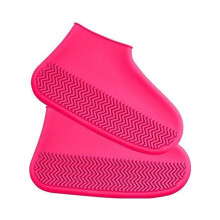Dengmore Waterproof Silicone Reusable Non Slip Rubber Rain Unisex Shoe ors Outdoor Red