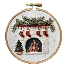 Kit di ricamo natalizio per adulti, kit di avviamento al ricamo fai da te per principianti, kit di avviamento al ricamo stampato "Buon Natale"