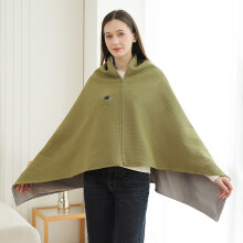 (Gardenia green) Heated Shawl Blanket with Zipper for Home & Outdoor