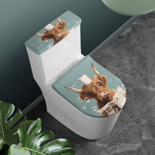Calf Bathroom Seat Covers Polyester Washable 17"x21" 2