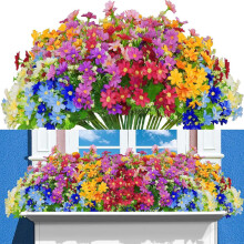 Fleurs de marguerite artificielles, 30 cm (11,81 po), bouquet coloré pour la décoration de table intérieure/extérieure, jardin et porche –