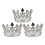 Alloy Crown Cake Topper Set 3 Silver Mini Crowns 1