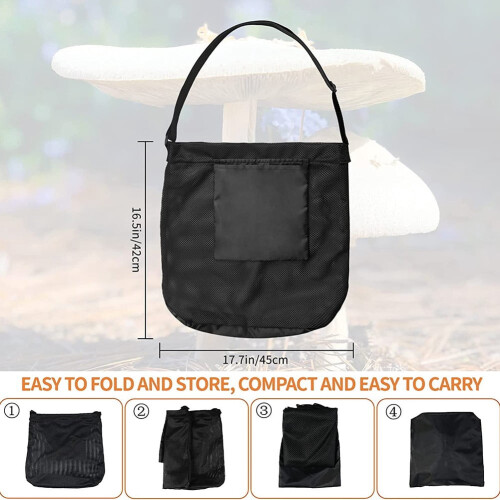 Kit para coleta de cogumelos com bolsa, cesta para caça de cogumelos 2