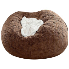 Housse de pouf (sans rembourrage) – 135 x 65 cm, housse de canapé-lit en velours PV marron pour salon et décoration intérieure