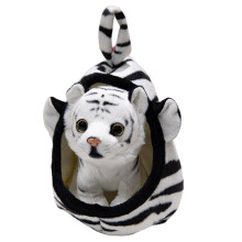 Plüschtiernest zum Aufhängen – Tiger-/Löwen-Stofftierhaus als Dekoration für Kinder, ideal als Weihnachts- oder Feiertagsgeschenk, kompatibel