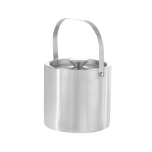 Cubitera de acero inoxidable con pinza para hielo, doble capa, para champán, vino tinto y cerveza.