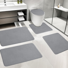 Ensemble de 5 tapis de bain : antidérapants, ultra-absorbants, doux et lavables en machine pour lavabo, baignoire, douche et toilettes.