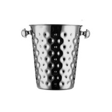 Cubitera de acero inoxidable grueso con asa, ideal para bares domésticos, para enfriar cerveza, champán y vino.