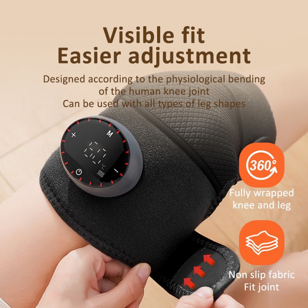 3-in-1 Cordless Heated Knee Massager with 5 Vibration Modes & 5 Heat Levels â Compatible with Knee, Elbow, Shoulder