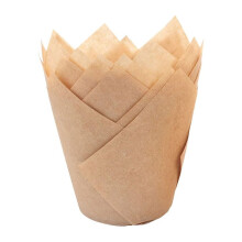 Tulip Shape Baking Cups, 50-Pack Greaseproof Paper Cupcake Liners For Muffins & Desserts - 8X8X5Cm Multicolor Cake Wrappers