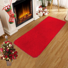Tapis shaggy moelleux de 4,8 x 9,6 m (15,7 x 31,4 pi) pour chambre, salon, chambre d'enfant, crèche, bureau et dortoir – Antidérapant, lavable,