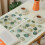 Set of 4 Woven Polyester Placemats, Leaf Print, Machine Washable, Rectangular Table Mats for Dining Decoration 4