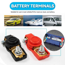 1 Pair Car Battery Terminal Connectors Universal Positive Negative Wire Post Clamp