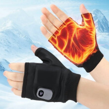 BAISEMAIN USB oplaadbare verwarmde vingerloze handschoenen, 3 temperatuurstanden, touchscreen handverwarmers, 1800mAh, geschikt voor typen en
