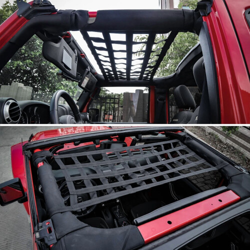 Αιώρα με επιπλέον αποθηκευτικό χώρο για το Jeep Wrangler TJ JK97-2018, με δίχτυ οροφής και 1