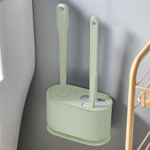 Set 3 in 1 con spazzolino e supporto in silicone per WC, combinazione compatta per la pulizia con setole, compatibile con sanitari standard.