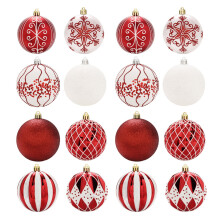 Boules de Noël - Idées cadeaux de Noël - 16 boules décoratives pour sapin de Noël - Accessoires de bricolage - Boules incassables de 8 cm en