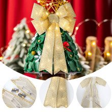 LED-kerststrikken met lichtjes – Grote glitterstrikken voor kransen, pieken in de kerstboom en tuindecoratie, binnen- en buitenfeestjes