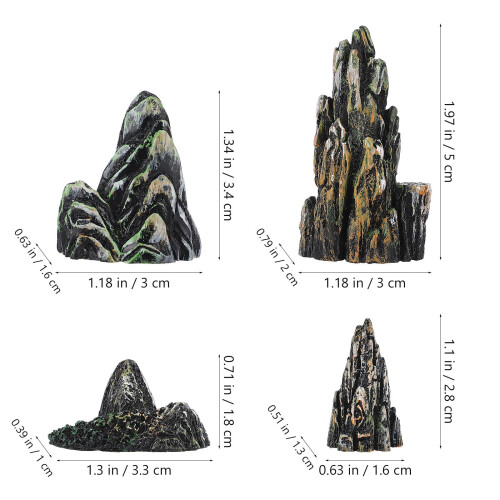 HEMOTON 8 Pcs Terrarium Decor Artificial Simulation Fake Mountain Bonsai 1
