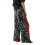 Women's Leopard Print Red Drawstring Wide Leg Pants 1