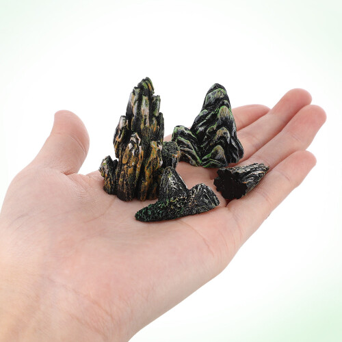 HEMOTON 8 Pcs Terrarium Decor Artificial Simulation Fake Mountain Bonsai 2