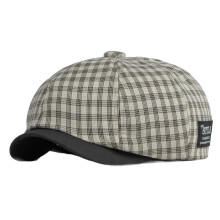 Pălărie bărbătească Batch Lun Retro Plaid octogonală șapcă primăvară și vară subțire respirabil cu vârf cap pictor șapcă Newsboy