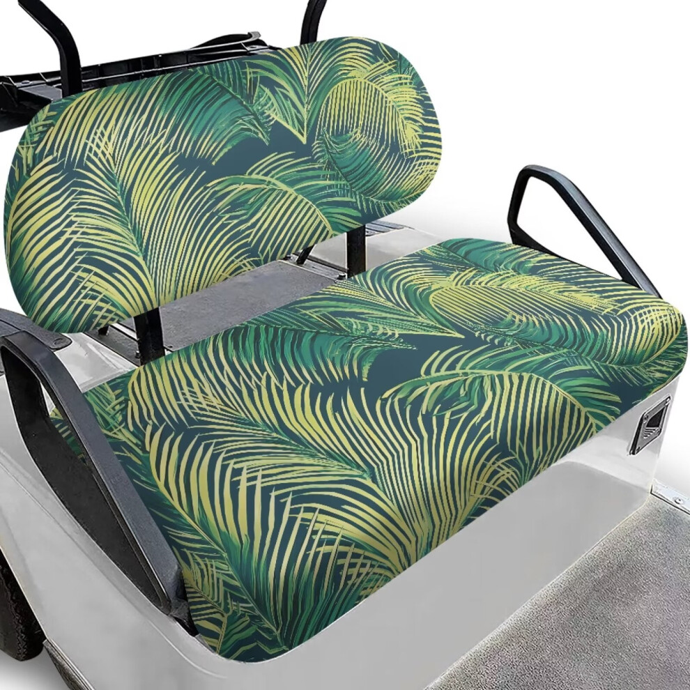 Hawaiian Banana Leaf Golf Cart Seat Cushions Â Compatible With Most 2-Passenger Club Car, Scratch-Resistant Vinyl Covers 9399596261478