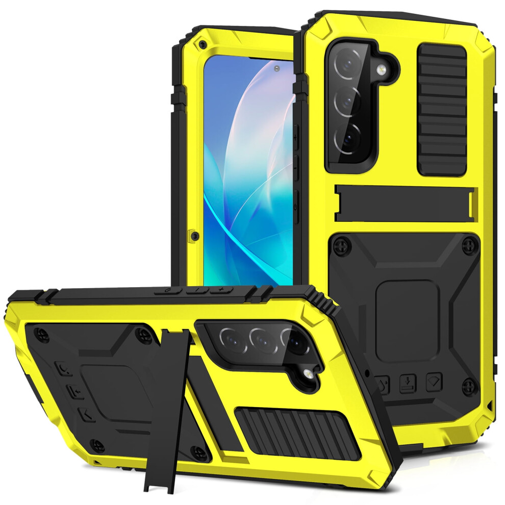 Galaxy S23 Plus Case Compatible With Samsung S23 Plus 5G Â 360 Rugged Drop-Proof, Built-In Screen Protector, Shockproof Stand Case, Yellow 9399596261515