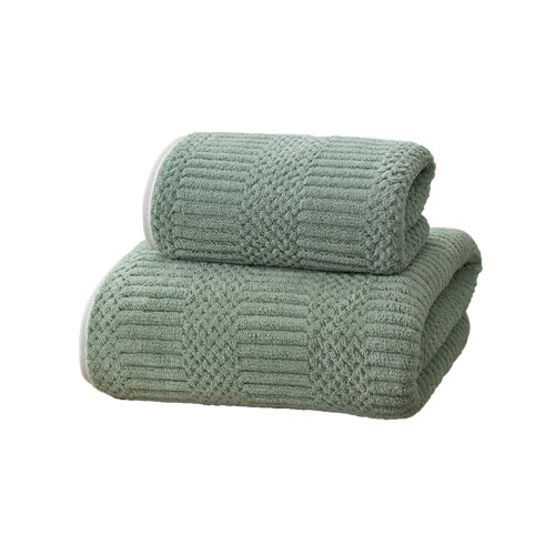 Σετ πετσετών Coral Fleece 2 τεμαχίων | Μαλακές, απορροφητικές, πετσέτες μπάνιου και 1