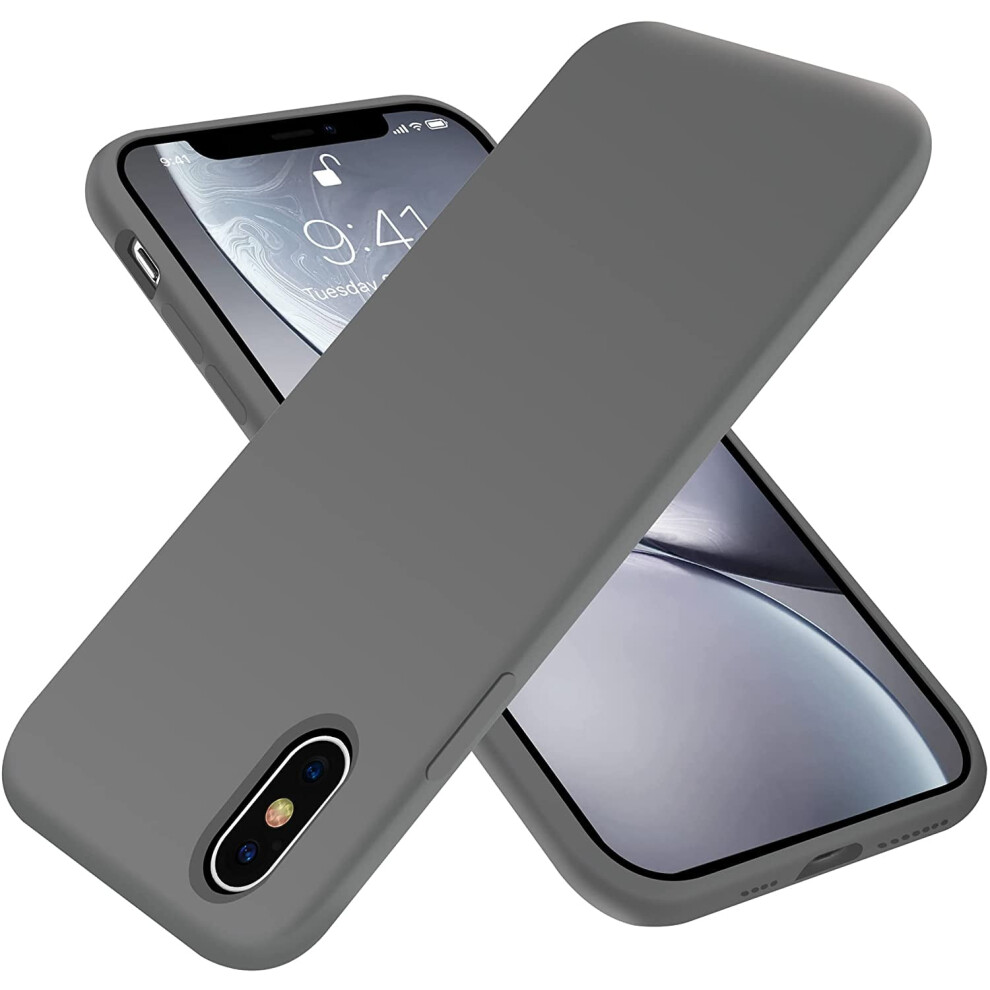 Ultra Slim Liquid Silicone Case Compatible With Iphone Xs Max Â Shockproof, Anti-Scratch, Full Body Protection (Space ) Gray 9399596262239