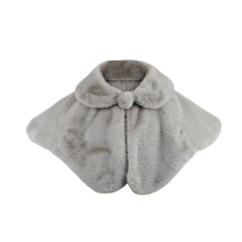Girls Faux Fur Cape, Flower Girl Princess Cape In Winter Cozy Faux Fur Shrug Flower Girl Princess Cape Gray 7 Years
