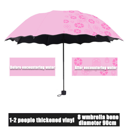 (Pink) Parapluie Plissé Imperméable Anti-UV