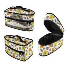 Leopard with Sunflowers Iron Organizer (11.8x6.69x5.5 In) with Handle and Zipper and Hair Styling Tool(Bag Only)