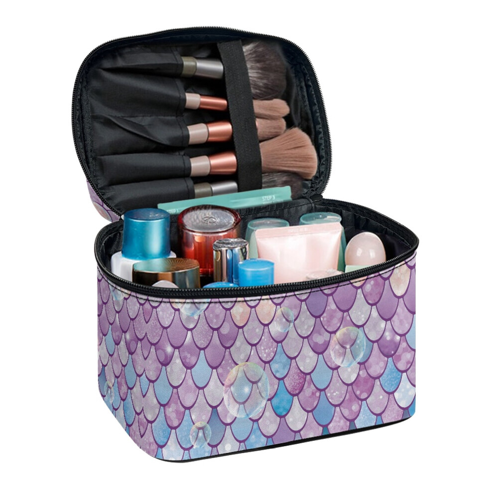 Cosmetic Travel Bag Fish Scale Pattern Large 8.86x6.5x5.9