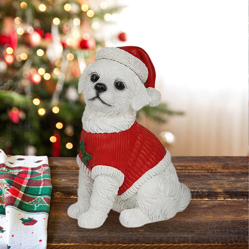 Julehundfigurer med hatter: Corgi, Bichon, Labrador 2