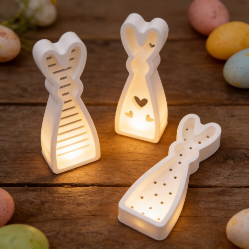 Easter standing rabbit silicone mold 3-piece 2