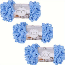 3 Pack Bulky Loop Yarn for Finger Knitting Soft Off The Hook Loop Chenille Yarn for Crocheting No-Needle Craft