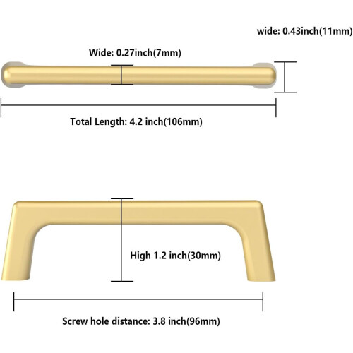 Gold Cabinet Pulls 3.75 Inch 10 Pack 1