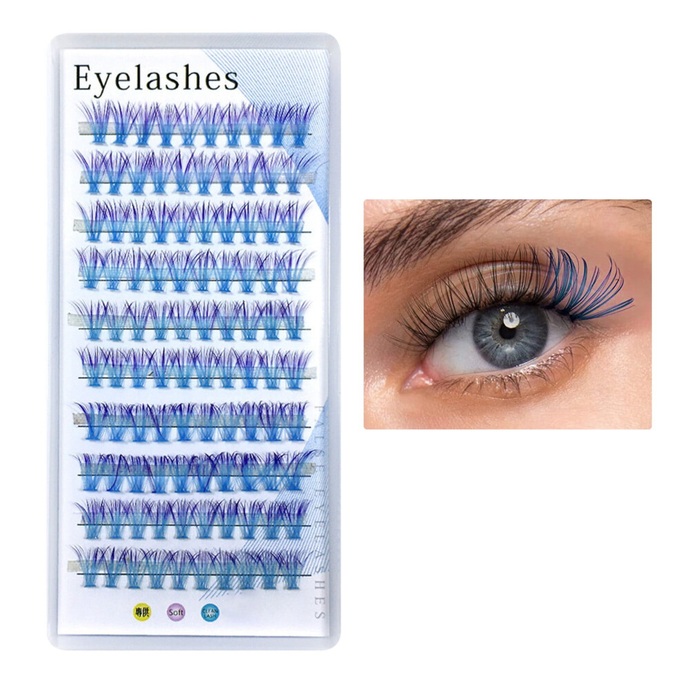 Colored Eyelash Clusters Curly Natural Wispy Mixed Length Soft False Eyelashes Pack for Makeup