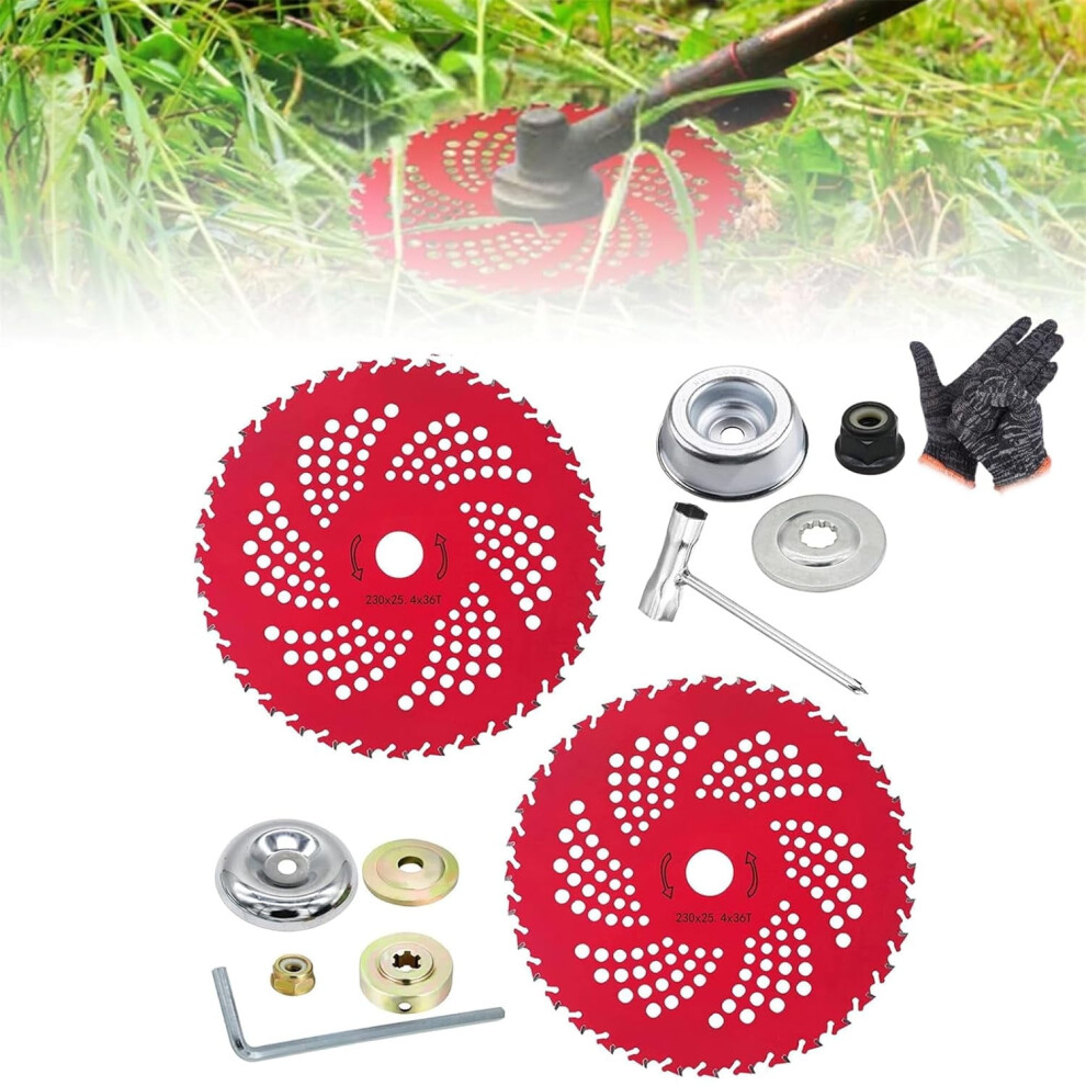 9" 36T Carbide Tip Circular Saw Blade For Weed Trimmers, Compatible With Excellten/Roseionly, Universal With Adapter Kit 9085618497719