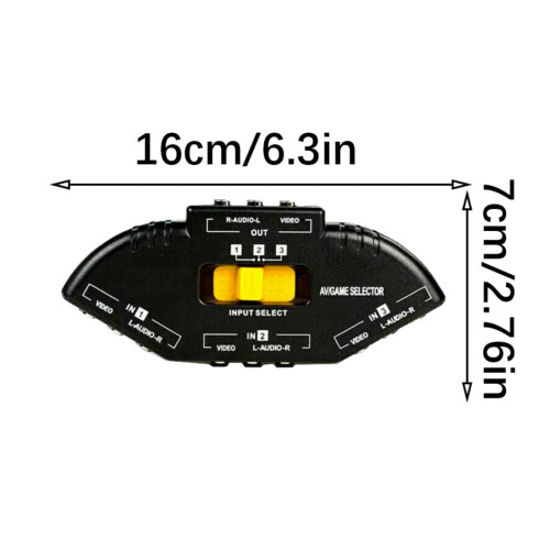 3-way video switch box for connecting 3 devices to TV with 2
